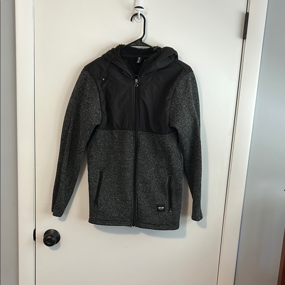 Navy Yard Lightweight Gray Hooded Jacket with Full-Zip